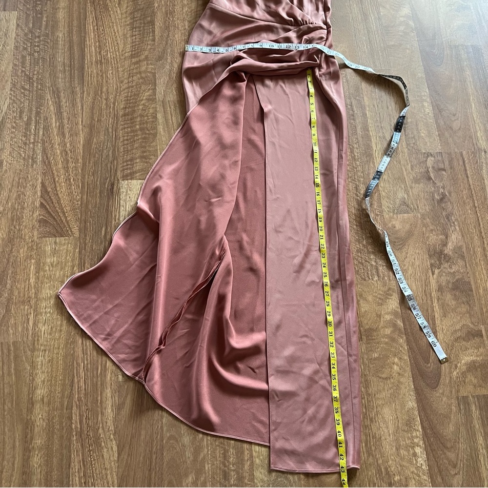 BHLDN Freya Satin Charmeuse Maxi Dress US Sz 10 Dusty Rose Mauve Pink Bridal - Picture 13 of 16